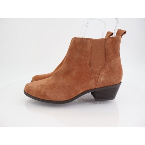 Vionic Roseland Bootie Womens Size 11 Brown Suede Leather Block Heel Boot - Picture 3 of 12